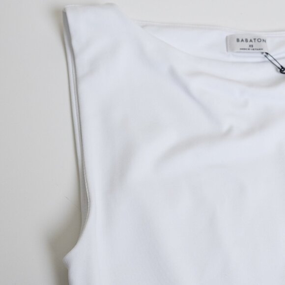 Aritzia Babaton Segment Poplin Dress Contour Cotton Micro White - Picture 6 of 13